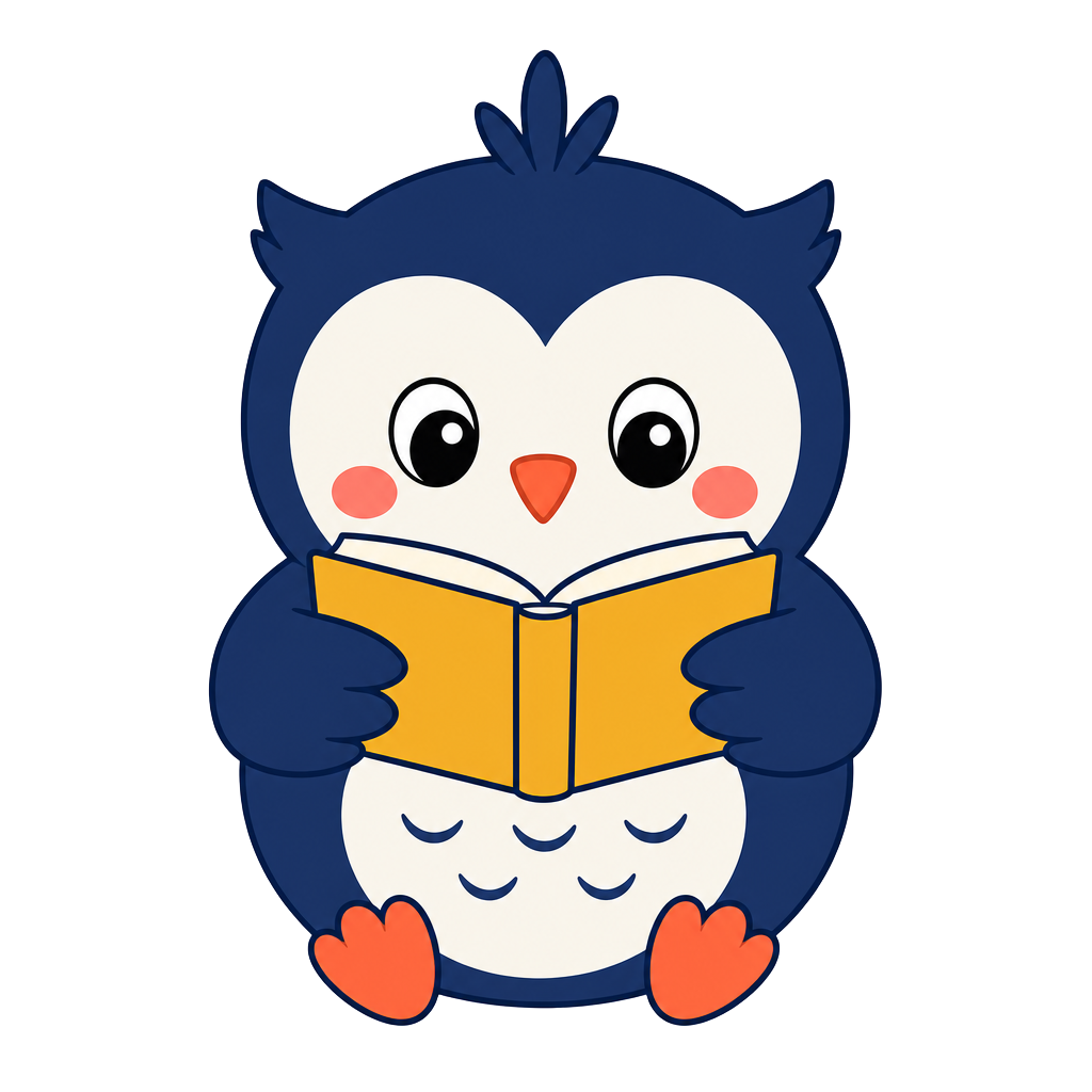 Scout the Owl reading a report